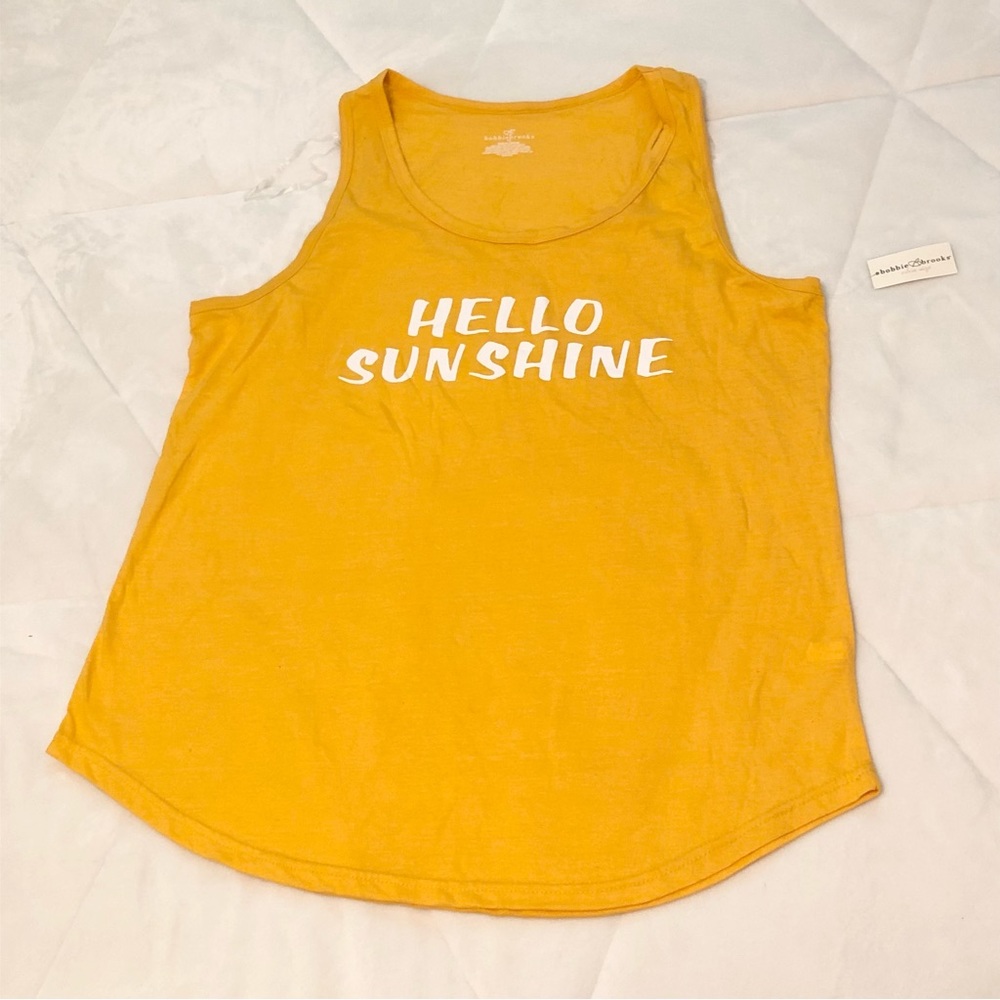 🆕☀️ NWT Yellow Hello Sunshine Graphic Tank Top